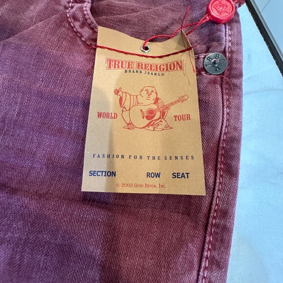 True Religion Ricky Big T Overdye Jeans – Men’s Size 30 – Color: ASSD Crimson - Picture 3 of 9